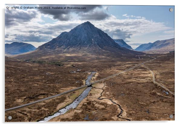 Buachaille Etive Mor and River Etive Acrylic by Graham Moore
