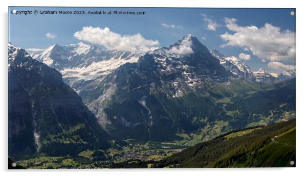 Grindelwald and Eiger pan Acrylic by Graham Moore
