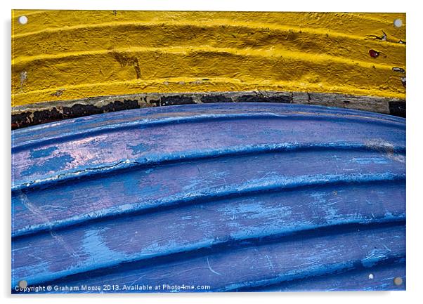 Row boats abstract Acrylic by Graham Moore