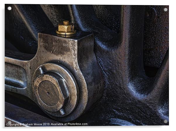 Steam train wheel Acrylic by Graham Moore