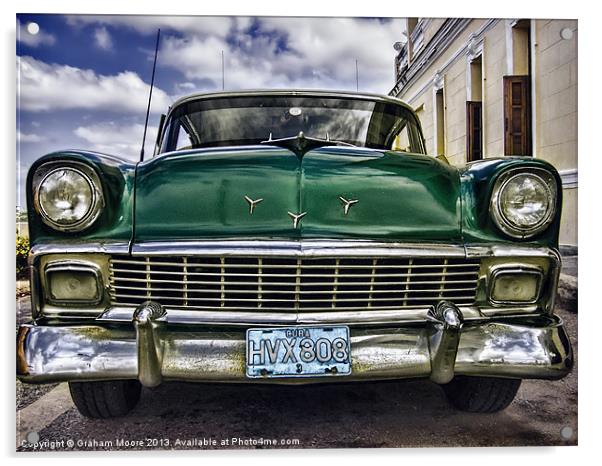 Old green Chevy Acrylic by Graham Moore