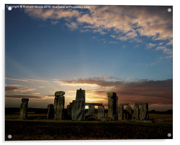 Stonehenge summer solstice sunrise Acrylic by Graham Moore