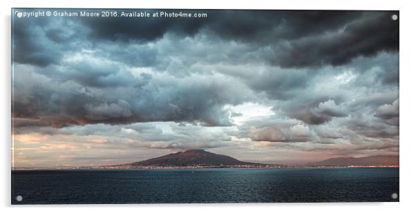 Mount Vesuvius sunset Acrylic by Graham Moore
