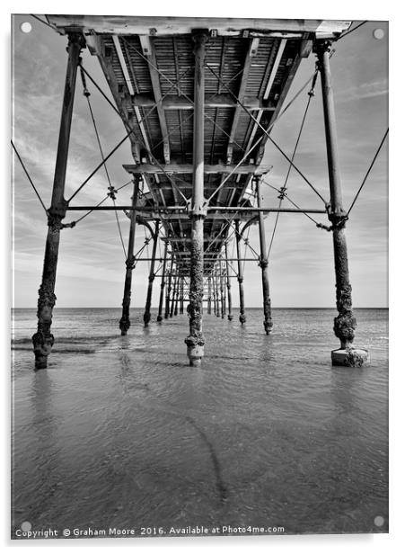 Saltburn Pier Acrylic by Graham Moore