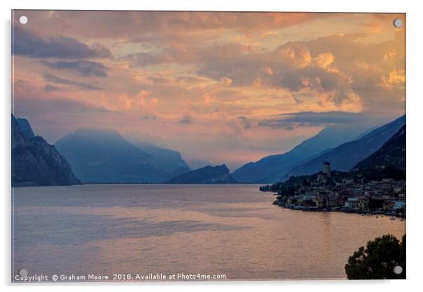 Malcesine at sunrise Acrylic by Graham Moore