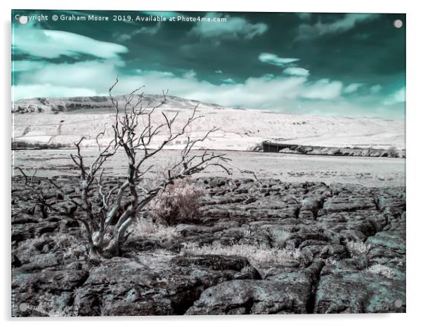 Ribblehead Viaduct infrared Acrylic by Graham Moore