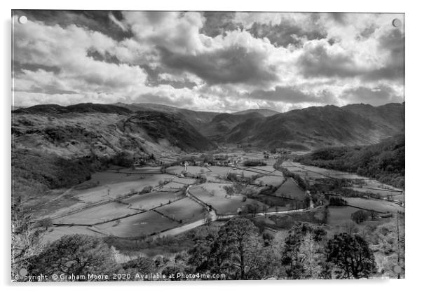 Borrowdale from Castle Crag Acrylic by Graham Moore