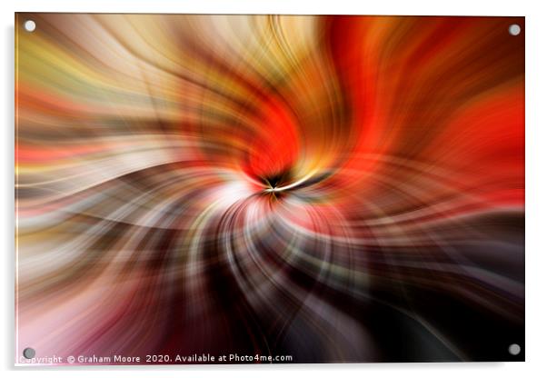 Abstract twirl effect in red and yellow Acrylic by Graham Moore
