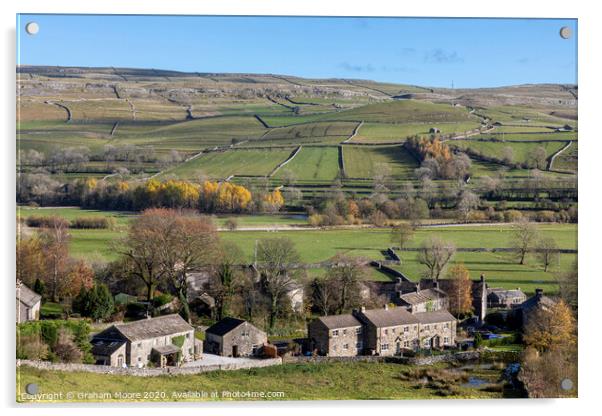 Kilnsey village in Wharfedale North Yorkshire Acrylic by Graham Moore