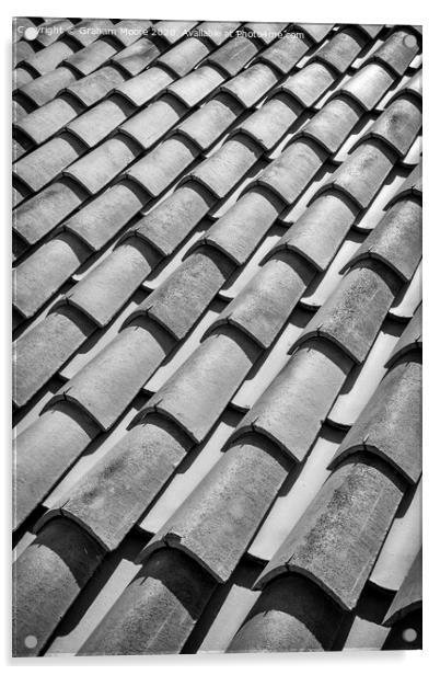 Traditional tiled roof monochrome Acrylic by Graham Moore