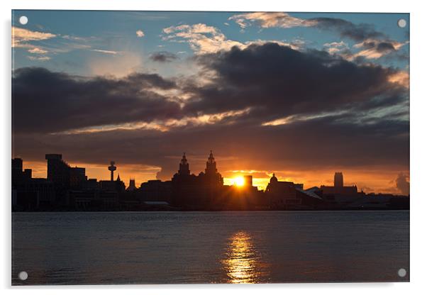 Sun rising over Liverpool Acrylic by Paul Farrell Photography