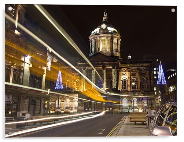 Liverpool Town Hall light trails Acrylic by Paul Farrell Photography