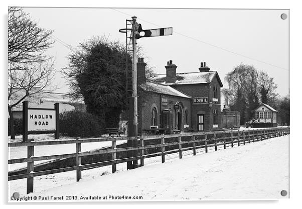 Snowy Hadlow Road railway station Acrylic by Paul Farrell Photography
