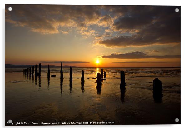 Caldy beach sunset Acrylic by Paul Farrell Photography