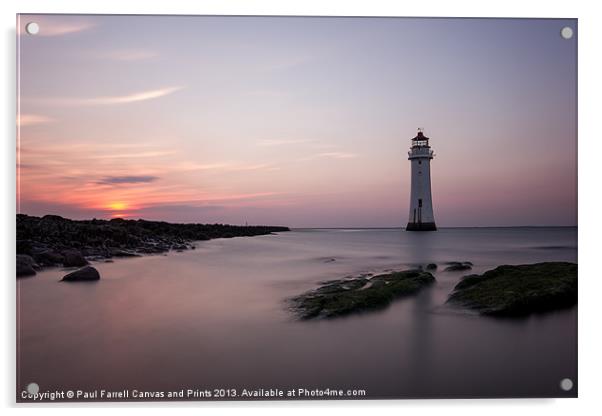 New Brighton long sunset Acrylic by Paul Farrell Photography