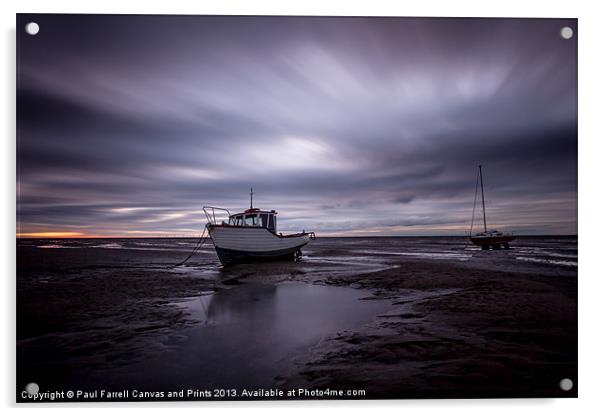 Boats on Meols beach Acrylic by Paul Farrell Photography
