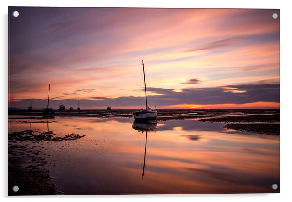 Long sunset at Meols Acrylic by Paul Farrell Photography