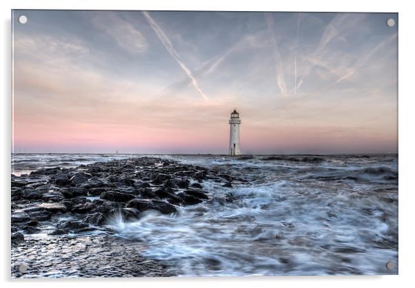 Perch rock at sunrise Acrylic by Paul Farrell Photography