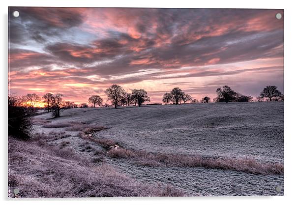 HDR winter sunrise Acrylic by Paul Farrell Photography