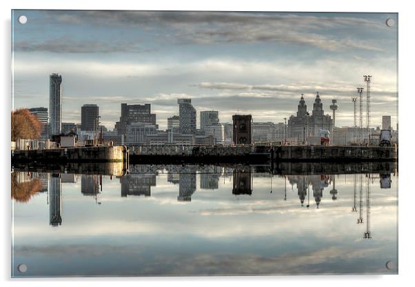 Liverpool skyline reflected Acrylic by Paul Farrell Photography