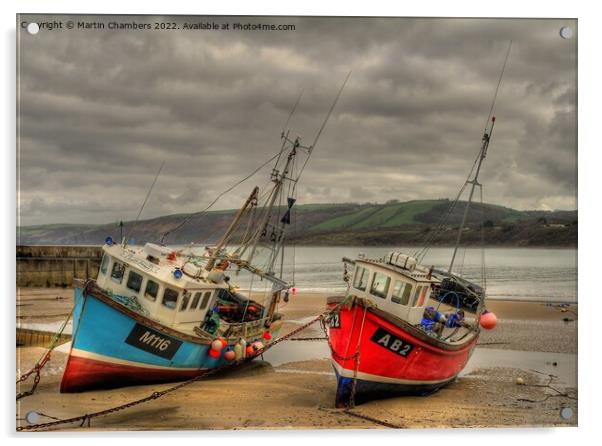 Newquay Fishing Boats Acrylic by Martin Chambers