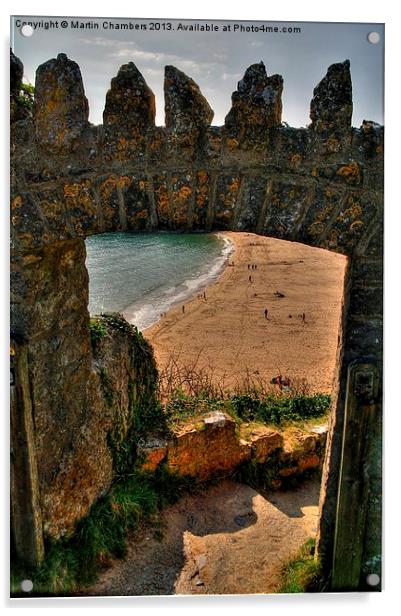 Entrance to Barafundle Bay Acrylic by Martin Chambers