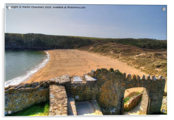 Barafundle Bay Acrylic by Martin Chambers