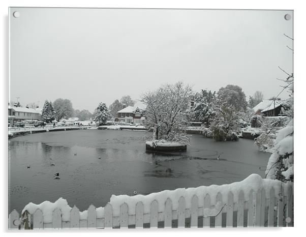 On Frozen Pond! Acrylic by Tim Samuel