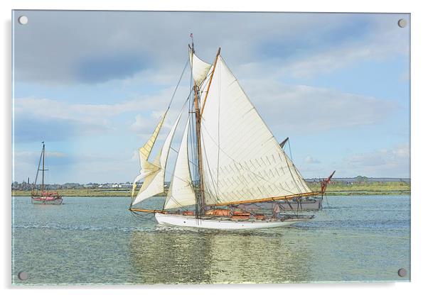  Classic Yacht on the River Blackwater Acrylic by Robin East
