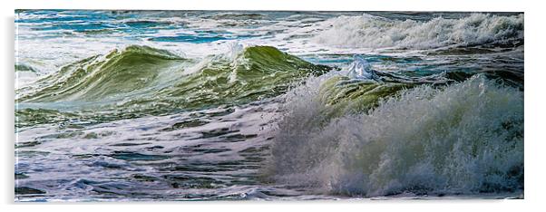 Sea waves panorama Acrylic by Michael Goyberg