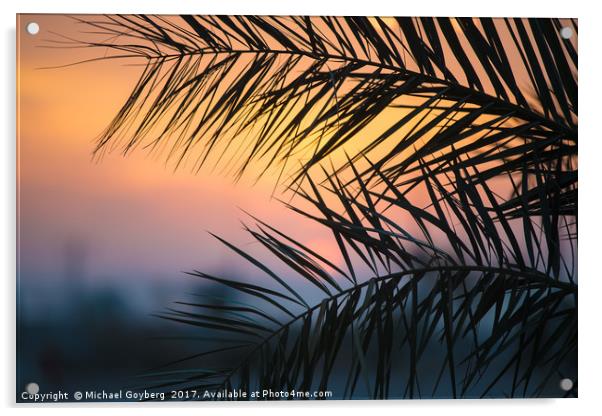 Mediterranean Sunset Acrylic by Michael Goyberg