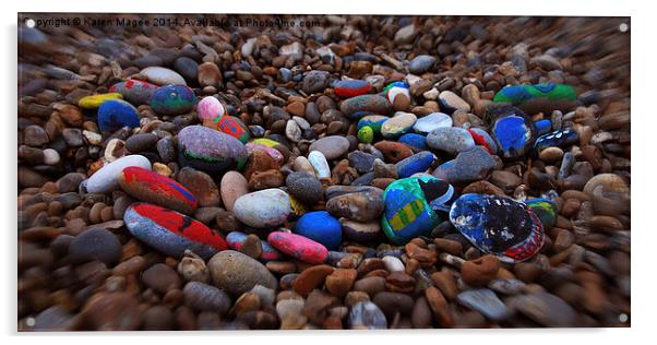 Painted Pebbles Acrylic by Karen Magee