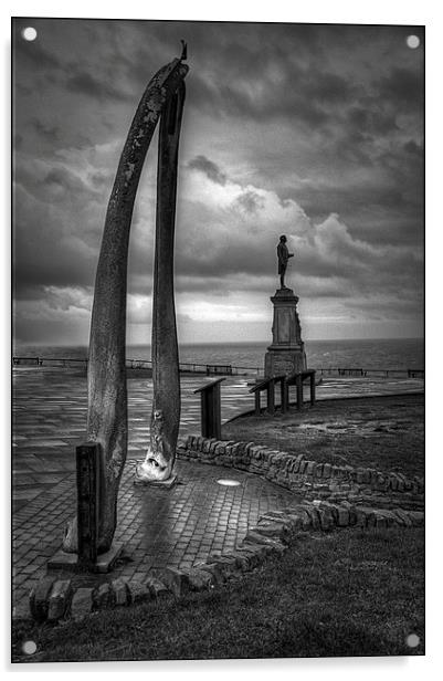Whitby Whale bones with James Cook Acrylic by Jason Green