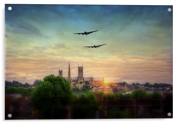  Lancaster Flyby Lincoln Cathedral Acrylic by Jason Green