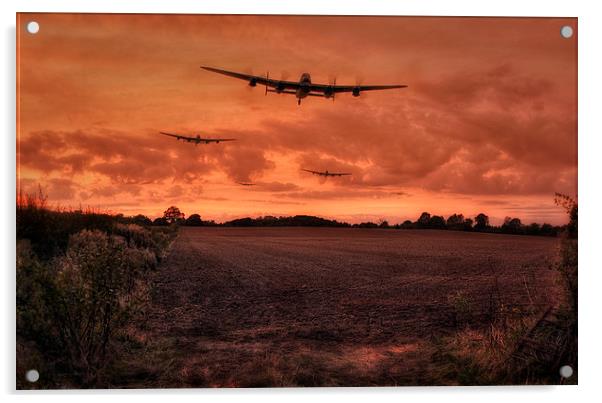Lancaster Bomber Sorte Acrylic by Jason Green