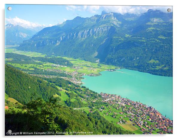 Brienz and Lake Brienz Acrylic by William Kempster
