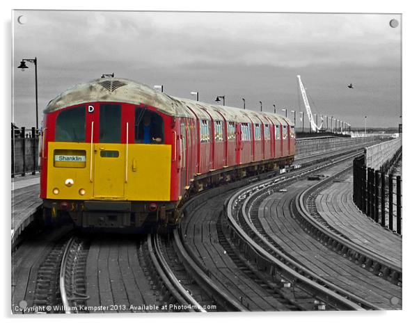 Isle Of Wight Ex London Underground Class 483 Acrylic by William Kempster