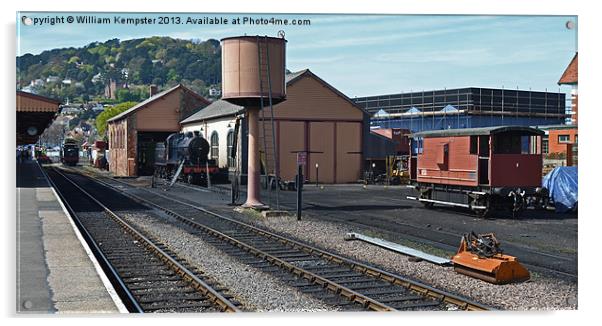 Minehead Station Yard Acrylic by William Kempster