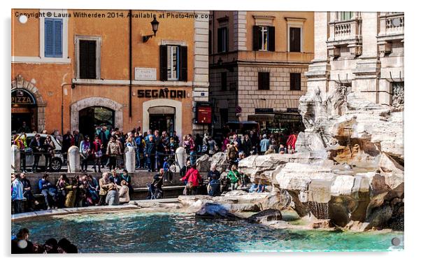 Trevi Fountain HDR  Acrylic by Laura Witherden