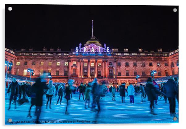 Somerset House Skating Rink Acrylic by Abdul Kadir Audah