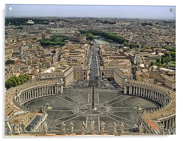 Aerial view of the Vatican Acrylic by Abdul Kadir Audah