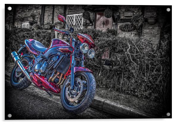 Streetfighter motorbike Art 1 Acrylic by stewart oakes