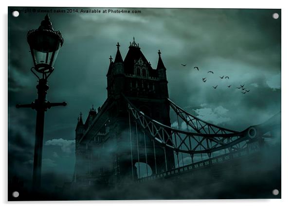Tower Bridge 1894 Black out Acrylic by stewart oakes