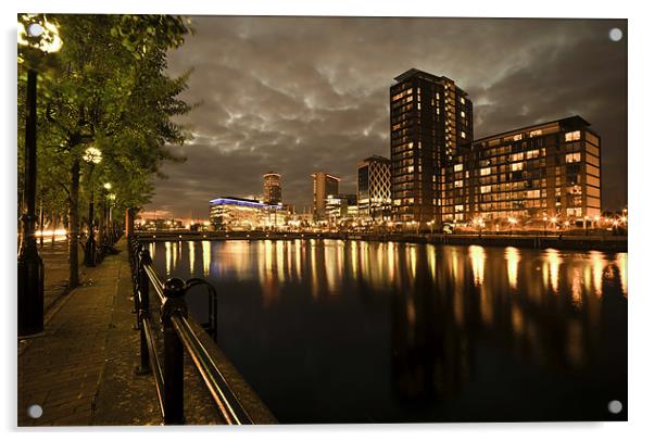 THE QUAYS AT NIGHT Acrylic by Shaun Dickinson