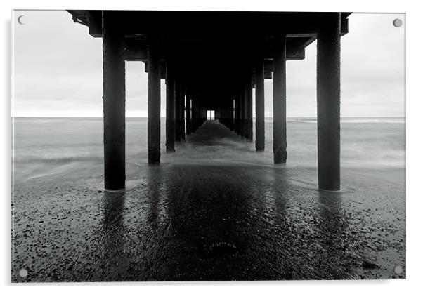 Under Southwold Pier Acrylic by Howie Marsh