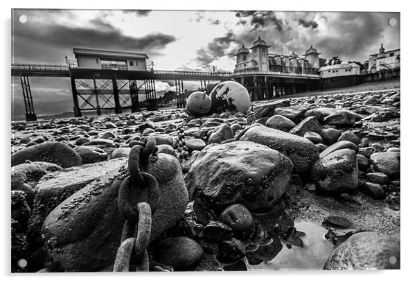 Penarth Pier on the rocks Acrylic by Rob Jones
