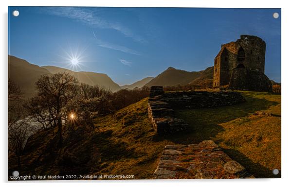 Dolbadarn Castle Acrylic by Paul Madden