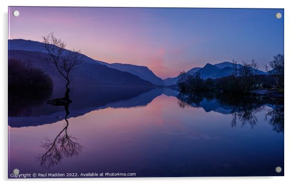 Dawn light at Llyn Padarn Llanberis Acrylic by Paul Madden