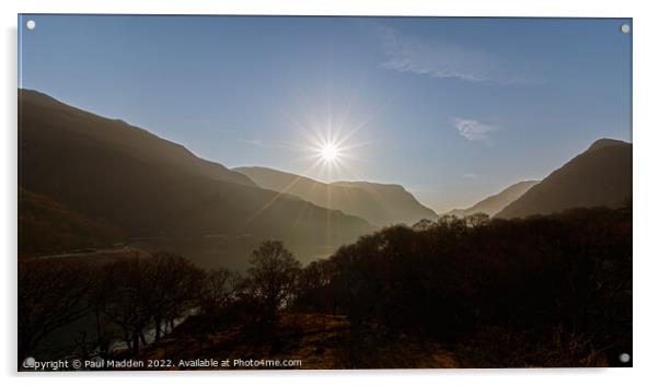 Sunrise over Snowdonia Acrylic by Paul Madden