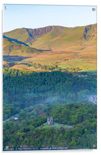 Dolbadarn Castle in the morning Acrylic by Paul Madden